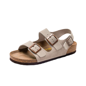 BK Birkan - Sandalias de Verano de Piel de Vacuno y Ante, Diseño de Moda, Suela Suave, Abiertas y Cómodas, para Hombre y Mujer, con EVA - Product Image 1