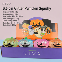 Jouets anti-stress à presser en maltose, en forme de citrouille d'Halloween, amusants, à rebond lent, cadeau de fête