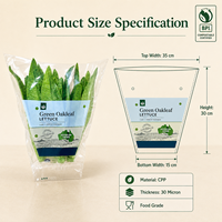 Sacs en plastique transparents de qualité alimentaire, trapézoïdaux, imprimés sur mesure, pour l'emballage de la laitue et des légumes frais