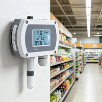 Transmisor de Temperatura, Humedad y Presión CWS29 con Pantalla LCD, Protección IP65, Métodos de Instalación Flexible en Pared y Riel DIN