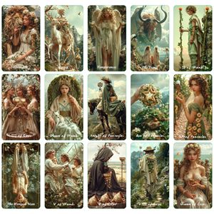 Baraja de <span class=keywords><strong>Tarot</strong></span> Wholesale Spring Sprout de 80 Cartas con Guía, Estilo Rider Waite, Cartas de <span class=keywords><strong>Tarot</strong></span> de Papel con Bordes Dorados, Caja de Regalo Ecológica - Product Image 6