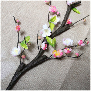 Branches de fleurs artificielles de prunier d'hiver en soie, haute simulation, pour décoration de mariage, design à 4 branches - Product Image 3