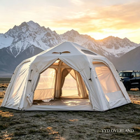 Tente de glamping gonflable de luxe YYD OVERLAND, tissu Oxford 300D, TPU, structure pneumatique, PU 3000 MM, résistance au vent niveau 7, 260 CM, 12,6 m²