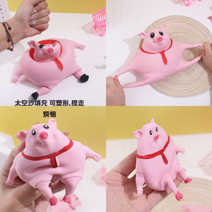 ของเล่นบีบแกะสลักรูปหมูสีชมพูน่ารัก ทำจาก TPR ยืดหยุ่นได้ บรรเทาความเครียด ของเล่นบีบคลายเครียด - Product Image 2