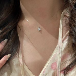 Collier pendentif en argent pur S925 avec note de musique et diamant en forme de T, élégant et doux avec un design de niche pour accessoire de mode - Product Image 4