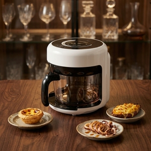 Mini <span class=keywords><strong>friteuse</strong></span> <span class=keywords><strong>à</strong></span> air compacte 2L en verre transparent, sans huile, portable, <span class=keywords><strong>électrique</strong></span> - Product Image 1