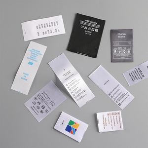 도매 사용자 정의 센터 접는 의류 라벨 브랜드 짠 크기 라벨 의류 셔츠 라벨 교수대 Tags - Product Image 4