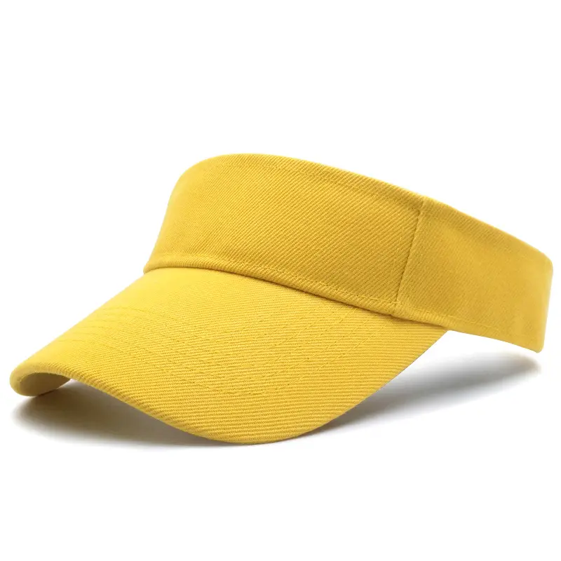 Wholesale Cotton Solid Sun Hat Custom Sun Visor Hat With Embroidery Logo Women Beach Travel Summer Sunshine Protection Visor Hat