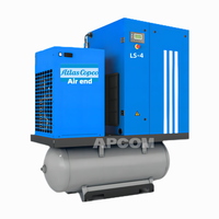 Compresseur d'air industriel à vis rotatif scroll 4 kW 5 CV avec sécheur de 300 L (10 gallons) 220 V 380 V 10 bars
