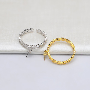 แหวนเงินแท้ S925 สำหรับผู้หญิง แหวนรูปหัวใจแบบเปิด ใส่ไข่มุกได้ ขนาด 5-8 มม. สำหรับทำเครื่องประดับ DIY - Product Image 2