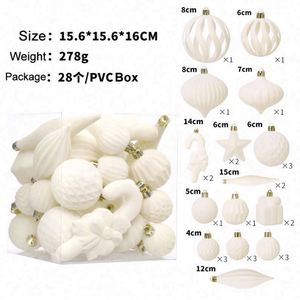 Nuevo Diseño de Lujo, Paquete de 28 Bolas de Navidad Aterciopeladas, Decoración de Bolas de Navidad de Terciopelo - Product Image 4