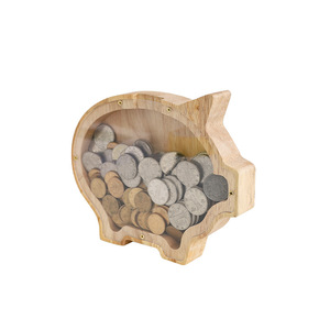 Hucha transparente con temática animal, hucha ideal para Instagram, regalo de cumpleaños, adorno para niños y niñas, hucha de madera. - Product Image 5