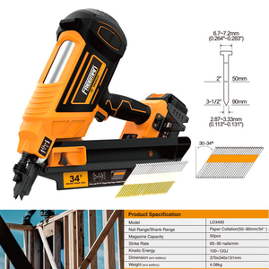 <span class=keywords><strong>Clavadora</strong></span> Neumática <span class=keywords><strong>Freeman</strong></span> de 34 Grados y 2 1/2 Pulgadas para Conectores Metálicos y Soportes de Viga, Modelo OEM XR250S, 35 Piezas - Product Image 5