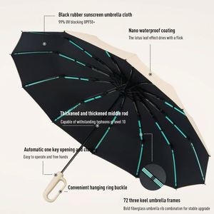 Paraguas de Golf Automático Grande con Logotipo Personalizado, Impresión UV, para Adultos, Moderno, Plegable, con Anillo de Bloqueo con Contraseña, para Lluvia/Sol, Regalo Empresarial - Product Image 3