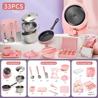 Mini ensemble de cuisine en plastique pour filles, véritable maison de jeu de cuisine avec cuisinière, ustensiles, boîte de rangement, cadeau pour les jeunes (7-14 ans)