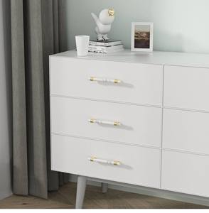 Nordic Light Luxury Furniture Handles Natural Marble Solid Brass Pulls for Wardrobe Kitchen Cabinet &amp; Drawer <strong>Doors</strong> - Product Image 4