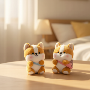 Porte-clés en peluche Kawaii mignon de 10 cm, adorable chien Corgi, jouet en peluche doux, coussin en peluche, cadeau amusant, sac à boisson thé au lait - Product Image 4