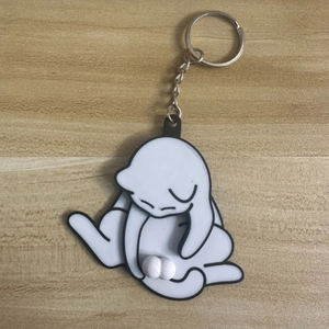 Porte-clés œuf chat imprimé en 3D original, jouet torsadable et amusant pour le soulagement du stress, en PLA, jouets anti-stress animaux imprimés en 3D - Product Image 1