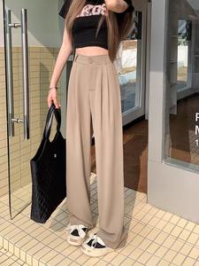 <span class=keywords><strong>Pantaloni</strong></span> Casual da <span class=keywords><strong>Donna</strong></span> Primavera Estate 2025 in Stile Coreano Semplice con Elastico in Vita Vestibilità Comoda e Drappeggiata Senza Tasche - Product Image 6