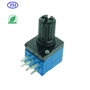Potentiomètre rotatif à axe plastique 9 mm, 6 broches, double canal stéréo, A50k B10k B20kB 50k B100k 500k B103 20k 100k pour amplificateur de voiture - Product Image 2