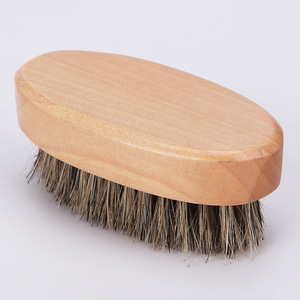 Pinceau à raser ovale en poils de cheval, portable, pour l'entretien de la barbe et de la moustache - Product Image 5