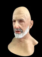 Masque en silicone réaliste de vieil homme avec barbe, déguisement intégral pour cosplay, anniversaire, remise de diplôme, Halloween, écologique