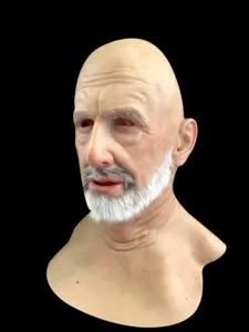 Masque en silicone réaliste de vieil homme avec barbe, <span class=keywords><strong>déguisement</strong></span> intégral pour cosplay Halloween - Product Image 5