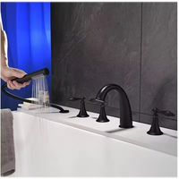 Robinet de baignoire noir mat avec main de douche