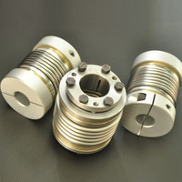 Accouplement soufflet compact en aluminium, haute capacité de charge, résistant à la torsion, avec bloc coulissant élastomère pour machines d'automatisation