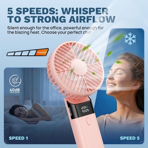 Portable Handheld Battery-Powered Fan USB-Enabled Household Use Rechargeable <b>Foldable</b> Cooling Air Fan Adjustable - Product Image 3