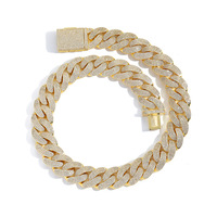 Chaîne cubaine à 4 rangs de 20 mm en laiton micro-pavé avec zircone 5A, style Hip Hop, pour hommes