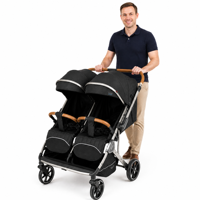 Poussette double pour nouveau-nés Kidilo T33 OEM ODM, cadre en alliage d'aluminium, pliable, légère, pour enfants, intérieur/extérieur, utilisation quotidienne facile