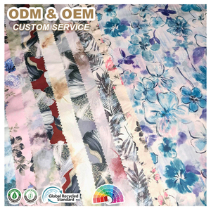 Ánh Sáng Mỏng Dệt In Hoa Mô Hình 120gsm 100% Polyester Tái Chế Đa Dạng In Ấn Dệt Voan Vải Cho Cô Gái - Product Image 1