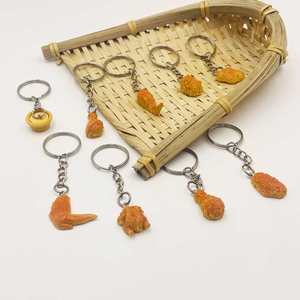 Llavero de resina con diseño de pierna de pollo frito de dibujos animados, mini juguete de comida, colgante para bolso, accesorios DIY, regalo para eventos - Product Image 3