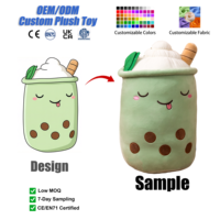 Peluche personnalisée mignonne Thé au lait Kawaii Boba, Peluche Tasse de Bubble Tea, Décoration de chambre, Vente en gros, OEM personnalisé