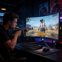 Livraison rapide Moniteur de jeu incurvé VA HDR 24 pouces 240 Hz sans cadre Temps de réponse de 4 ms DP pour PC Esports Neuf