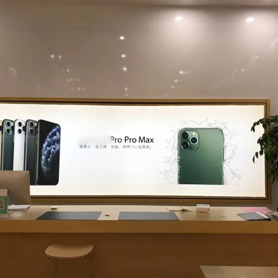 Apple luz de led para logotipo de logotipo, luz de led para loja de celular, venda no varejo