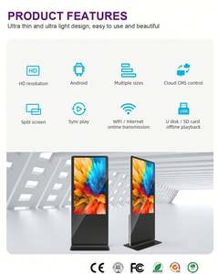 43 49 55 65 Pouces Vertical Interactive Tactile Signalisation 4g Lecteur Écran Debout au Sol Affichage du Menu Numérique - Product Image 2