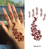 Autocollants de tatouage temporaire au henné marron personnalisés, motif dentelle, faux tatouages mystérieux, sexy, mandala, fleur, autocollant au henné imperméable