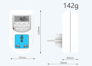 CE RoHS EUプラグタイプ 220V-240V 50Hz 毎日/毎週プログラム可能なデジタルタイマー 電池式ソケットスイッチ AL-06G SUPOELE IP44 - Product Image 3