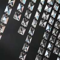 Perles carrées en cristal poli gravé Belight 14 mm pour lustres et rideaux - Accessoires de lampe traditionnels écologiques pour la maison