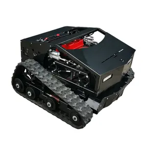 Black Panther 800 Remote Control Lawn Mower Radio Controlled Slope Mover Rubber Track Robot Grass Cutting Machine Equipment