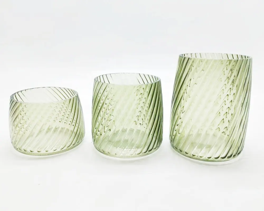 売れ筋フレンチヴィンテージグリーン花家の装飾高級ガラスクリスタル花瓶