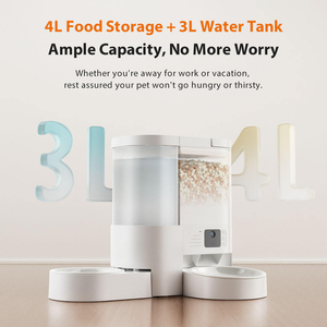 Distributeur d'eau <span class=keywords><strong>et</strong></span> de nourriture intelligent 2-en-1 pour animaux de compagnie, caméra WiFi, station de nourriture automatique pour chats <span class=keywords><strong>et</strong></span> chiens tout-en-un avec contrôle par application <span class=keywords><strong>et</strong></span> 110-240V - Product Image 4