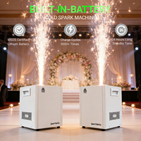 Machine à étincelles froides sans fil portable de 450 W, blanche, avec batterie intégrée, autonomie de 24 heures, écran couleur TFT pour scène