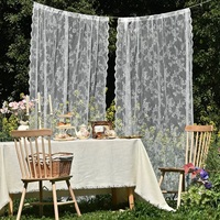 Voilages en dentelle Chuoji vert sauge style rustique damassé, rideaux occultants à œillets 100 % polyester de style classique, cantonnières personnalisables