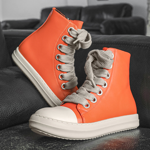 35-45 Fashion New Design Plus Size Men Unisex Trainer Style Sneakers Thick Shoelace and Big Eyelet Sneakers Hip Hop Flat <strong>Shoes</strong> - Product Image 2