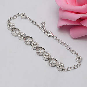 Pulsera de Plata S925 para Mujer, con Cristales Gruesos, Accesorios Vacíos para DIY, Semiterminada, 537 Cuentas - Product Image 4