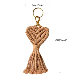 <span class=keywords><strong>Porte</strong></span>-clés <span class=keywords><strong>Macramé</strong></span> Tendance et Adorable, <span class=keywords><strong>Porte</strong></span>-clés <span class=keywords><strong>Macramé</strong></span> Bohème Cœur d'Amour, <span class=keywords><strong>Porte</strong></span>-clés Cœur Tressé Mignon avec Pompon - Product Image 4
