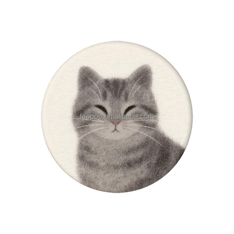 YD-C-Downy Beauty Short Hair - Round - White - 10x10cm